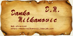 Danko Milkanović vizit kartica
